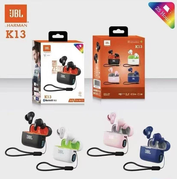 Jbl K-13 Bass Edition - Bluetooth 5.3 TWS Earphones with 30h Battery, Sweat