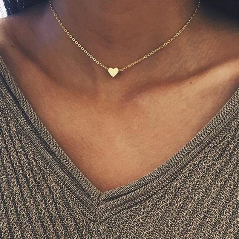 Women's Heart Charm Pendant Choker Necklace