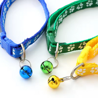 Cute Paw Design Cat Collar with Bell and Cat Belt - Adorable Accessory for