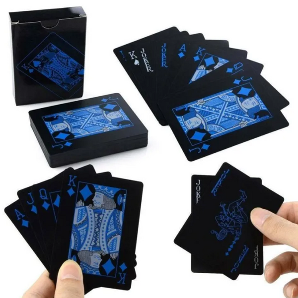 Card Pack Pure Black Magic Box-packed Waterproof PVC Plastic Playing Cards Set
