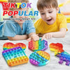 Rainbow Push Pop Its Bubble Fidget Sensory Toy, Unicorn Bubble Popping