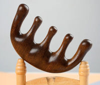 Sandalwood Hair Comb Scalp Relax Acupoint Massager Portable Wooden Handle