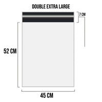 White Shipping Bag Recycled Poly Mailer Flyers Upto 500 Bags [45cm X 52cm +
