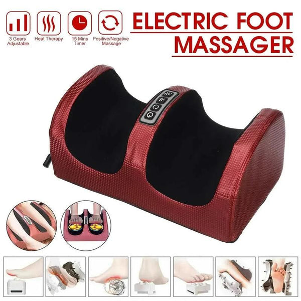 Electric Foot Massager Shiatsu Kneading Deep Tissue Relax Heated Roller Calf