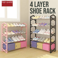 4 Layers Shoe Shelf Simple Style Shoes Organizer Shoes Organizer Rack Door