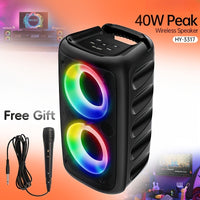 Hy3317 High-Power Wireless Speaker with a Subwoofer - Stylish Black