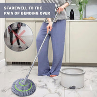 Easy-wring Hands-Free Mop - Kitchen, Bedroom & Living Room Floors | No Hand
