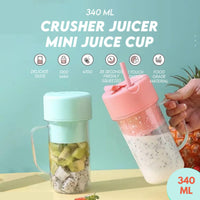 340ml Crusher Juicer Mini Juicer Cup 1200mAh 1 Touch Switch on Off Food