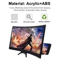 L6 3d Screen 12 Inch Magnifier Enlarged Curved Phone HD Screen Amplifier