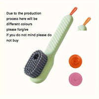Multi-functional Liquid Dispenser Shoe Brush with Soft Bristles, Plastic