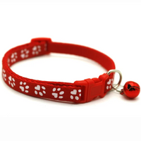 Cute Paw Design Cat Collar with Bell and Cat Belt - Adorable Accessory for