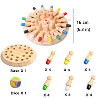 Wooden Memory International Board Game, Wooden Matching Stick Chessboard