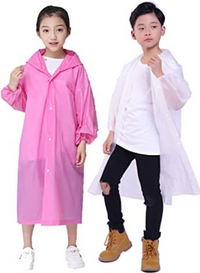 Kids Children Raincoat Rainsuit Long Hoodie Cover Waterproof Rain Poncho