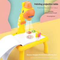 All-in-one Educational Art Table for Kids with LED Projector, Drawing Board