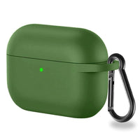 Airpods Pro 4 Case Pouch Silicone Soft + Hook Pouch in Black Red Brown Green