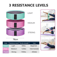 3pcs/set Non-Slip Elastic Band Set Fitness Hip Ring Hip Bands, Fitness