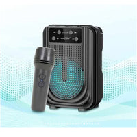 Rechargeable Mini Bluetooth Speaker with Wireless Mic, Big Sound, LED