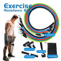 Resistance Bands Set with Handle (11pcs) - Workout Bands with 5 Stackable
