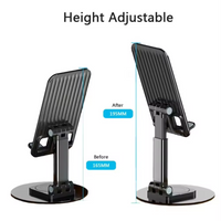 Universal Phone Stand on Desk 360 Rotating Multi-Angle Non-Slip Metal Base