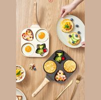 Heart, Star, and Round Shape Egg Pan - 4-Cup Capacity for Fun Cooking