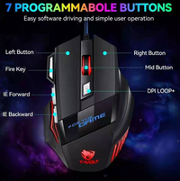 T-wolf V1 RGB 7 Color LED 1200dpi Gaming Mouse / X1 / M66 / Zornwee / Gm02