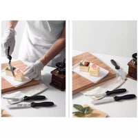 Stainless Steel Cake Cream Cutter Knife Smoother 3 Pcs - Multicolor