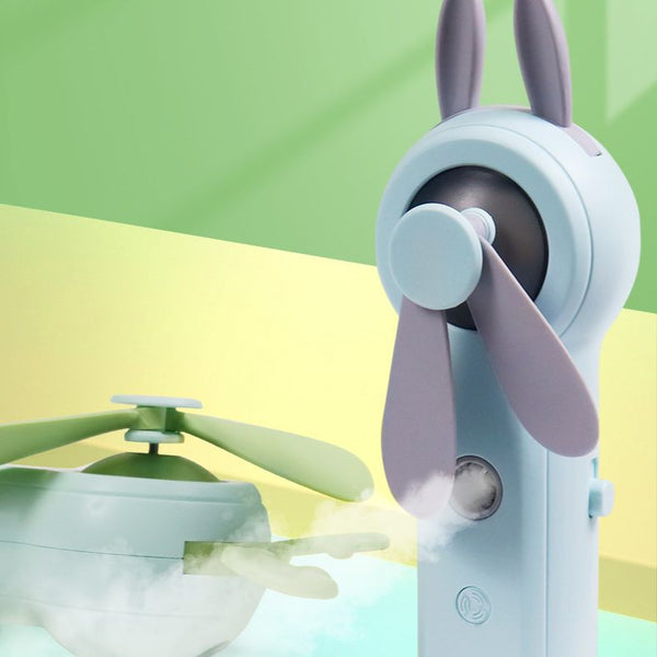 Cartoon Cute Hand-Held Spray Refrigeration Fan 3-Gear Adjustable Built-in