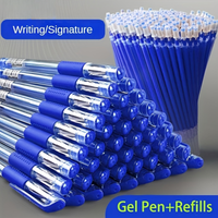 3 Pens + 20 Refills Gel Pen Set School Supplies Black Blue Red Ink Color
