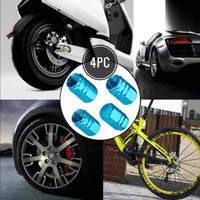 4pc Car Styling Tires Valve Black Color Aluminum Air Dust Stem Caps