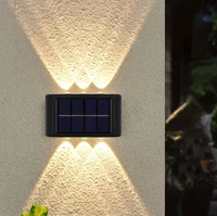 2pcs 6 LED Solar Wall Lamp / Outdoor Waterproof Up and Down Light Lighting