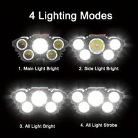 T21 5led with Built-in 18650 Battery USB Rechargeable Portable Flashlight