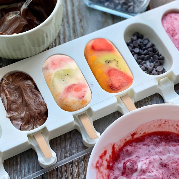 Silicone 3/8 Cavity Ice Cream Molds, Popsicle Mold, Can Reuse, Ice Cream