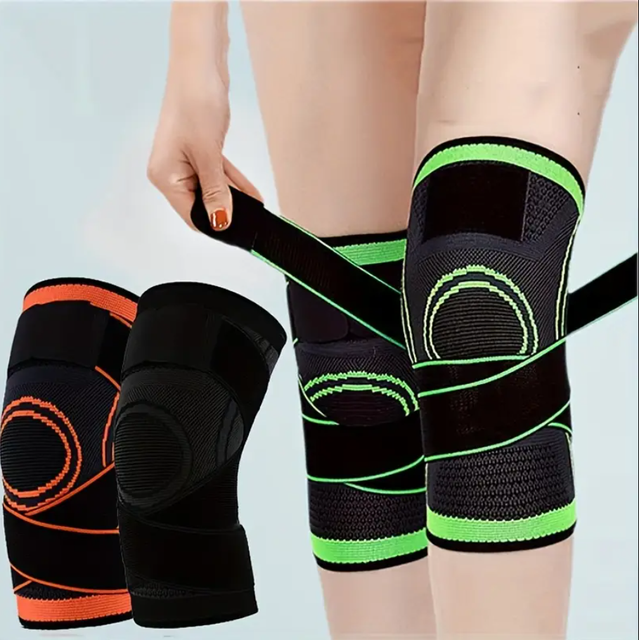 Knee Support Pads Double Strap, Quick-Drying Elastic Knit for Sports