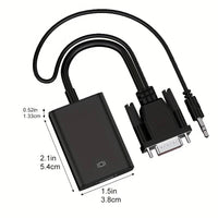 Full HD 1080p Vga to Hdmi Converter Adapter Cable with Audio Output Vga HD