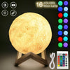 Color Changing Smart Rechargeable 3d Printed Moon Lamp with Dimmer Switch