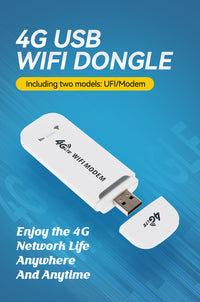 4g Lte USB WiFi Dongle 150Mbps Mobile Broadband Modem & Sim Card Router for