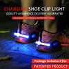 2 Pcs LED Luminous Shoe Clip Light Night Safety Warning Cycling Hiking