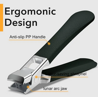 Modern Stainless Steel Nail Clippers, Wide Jaw Toenail Trimmer with Concave