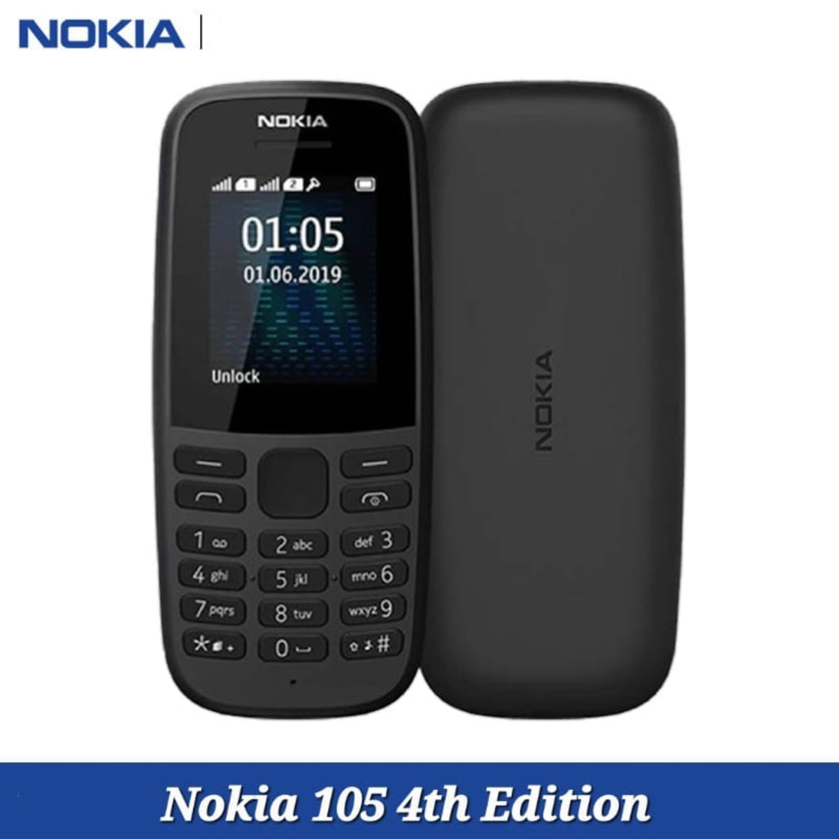 Nokia 105 Dual Sim 4th Edition Feature Push Button Phone 1.77 Display