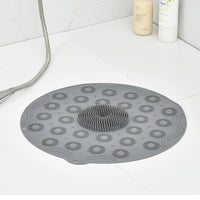 Round Silicone Non-Slip Bathroom Mat, Safety Shower Mat, Massage Mat, Floor