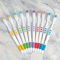 Set of 10 Kids Soft-Bristled Toothbrushes, Made with Bamboo Charcoal Nano