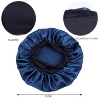 Luxurious Satin Sleep Cap for Women - Wide Elastic Band, Gentle on Hair