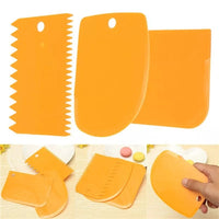 3pcs/set Colorful Plastic Cream Scraper DIY Cake Cutter Pastry Tools