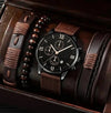 Men's Watch Set - 4 Piece Quartz Watches with Bracelets for Stylish