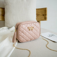 2025 Fashion Female Shoulder Bag Rhombus Embroidered Solid Color Chain Women