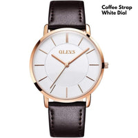 Olevs Men Boys Gents Leather Strap Casual Party Fashionable Elegant Rich