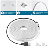 Lqhzmyy RGB Neon Light Strip with 24-Key Touchscreen Remote - USB-Powered