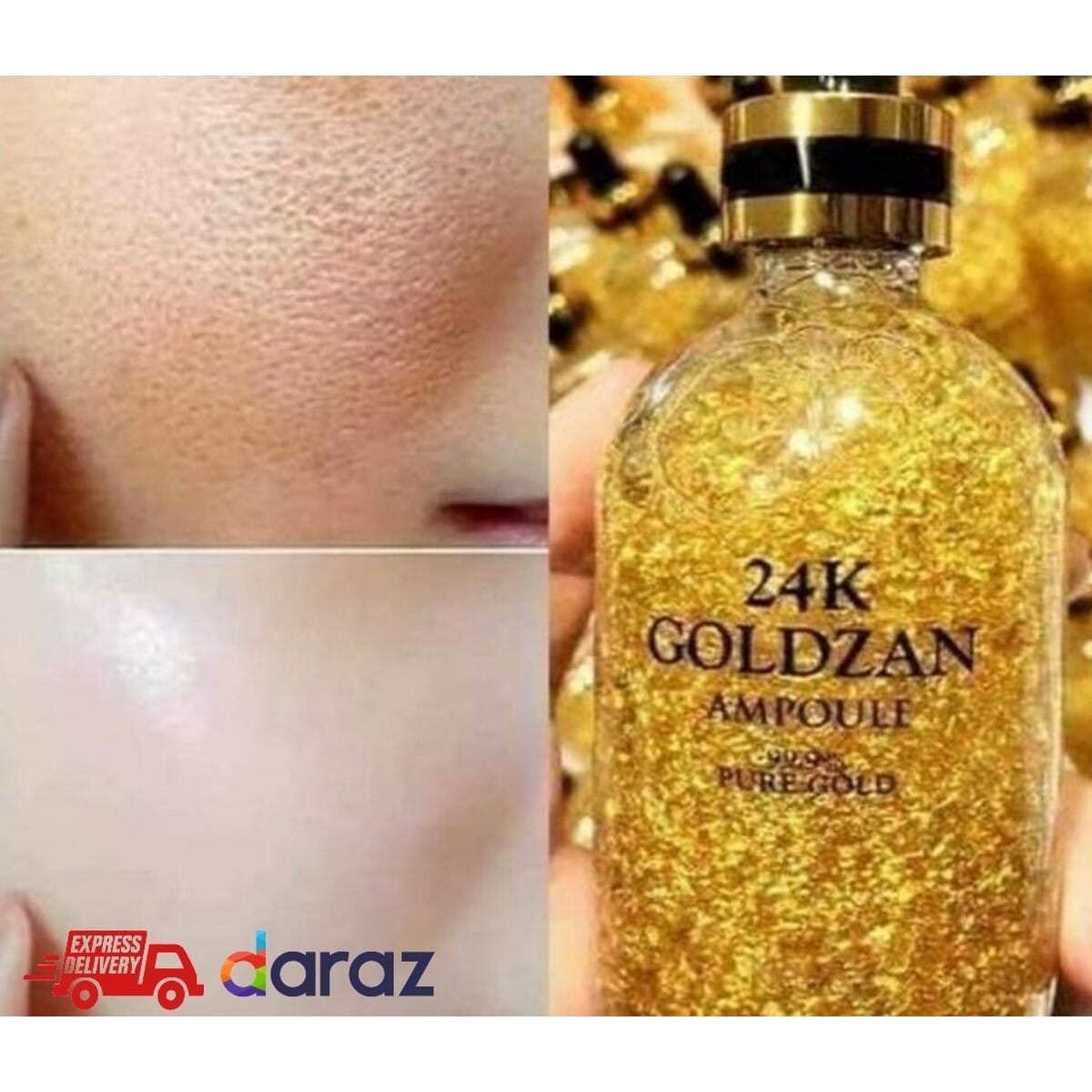 24k Go-ldzan Ampoule Serum Face Lifting Pure Gol-d Moisture Gol-d Serum