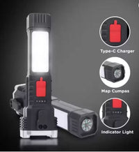 Super Bright USB Charging Hammer Torch with Power Bank - LED Flashlights