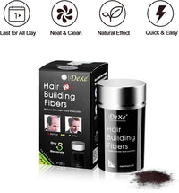 Dexe Black Colored Hair Building Fibers - Thickening Fiber for Women and Men